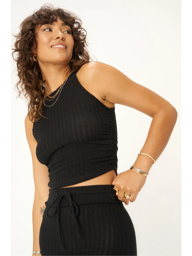 Project Social Love Like This Side Ruched Rib Tank