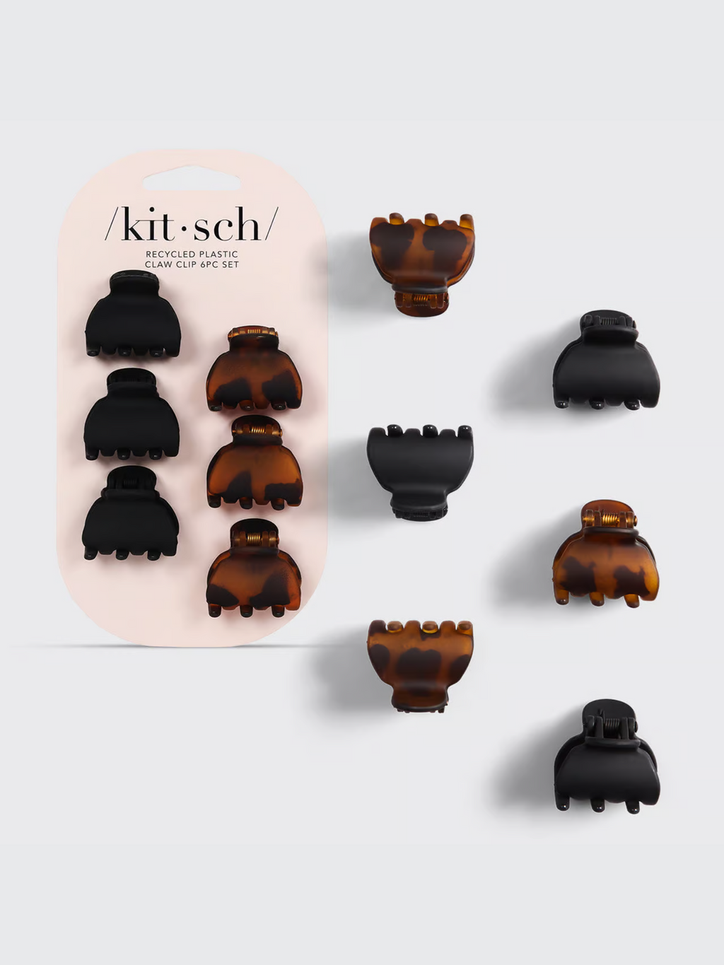 Kitsch X-Small Recycled Plastic Mini Classic Claw Clips 6pc