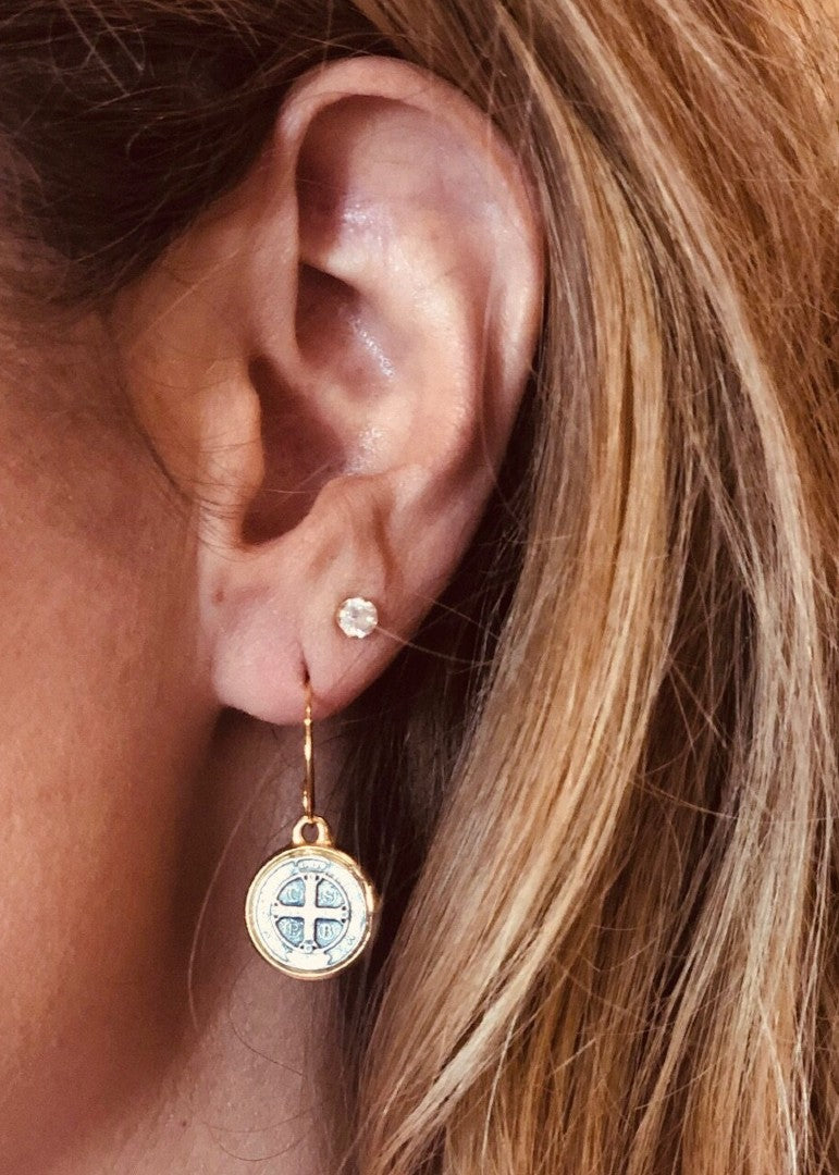 St. Benedict Two-Tone Earrings