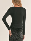 Look Up V Neck Long Sleeve Knit Top